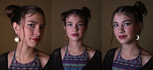 Pendientes sol y luna metacrilato