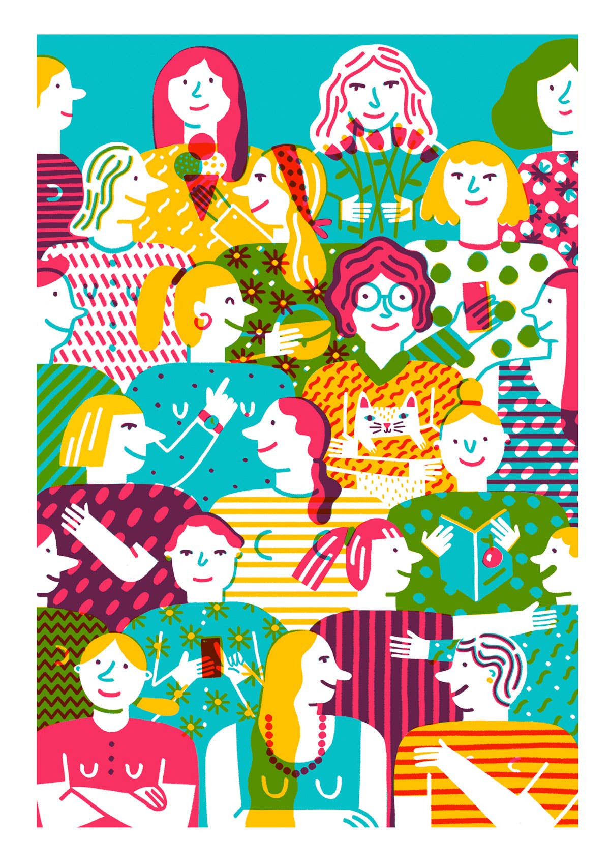 Lámina Señoras de colores