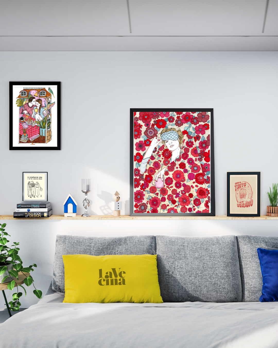 A3 sheet Girl blanket red flowers