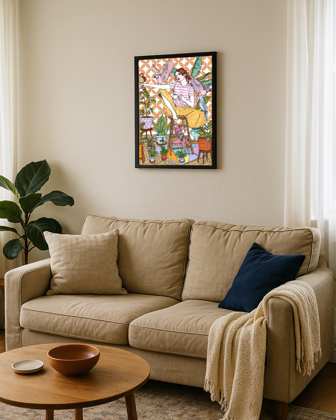 A4 sheet Cat girl napping