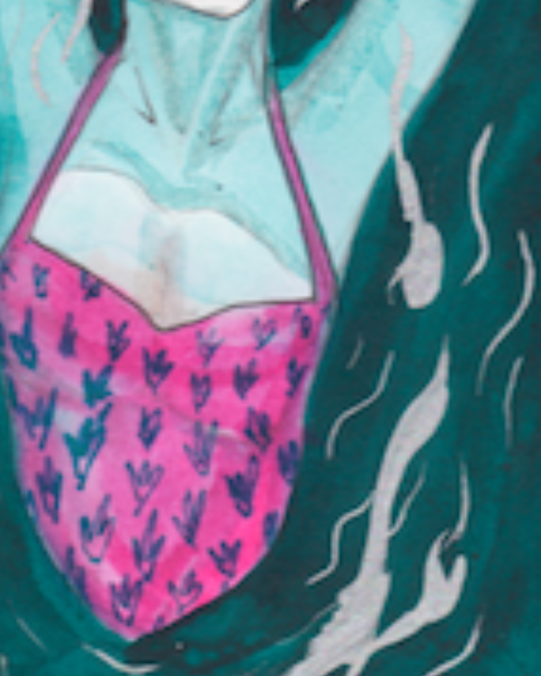 Lámina Chica en el agua sumergida