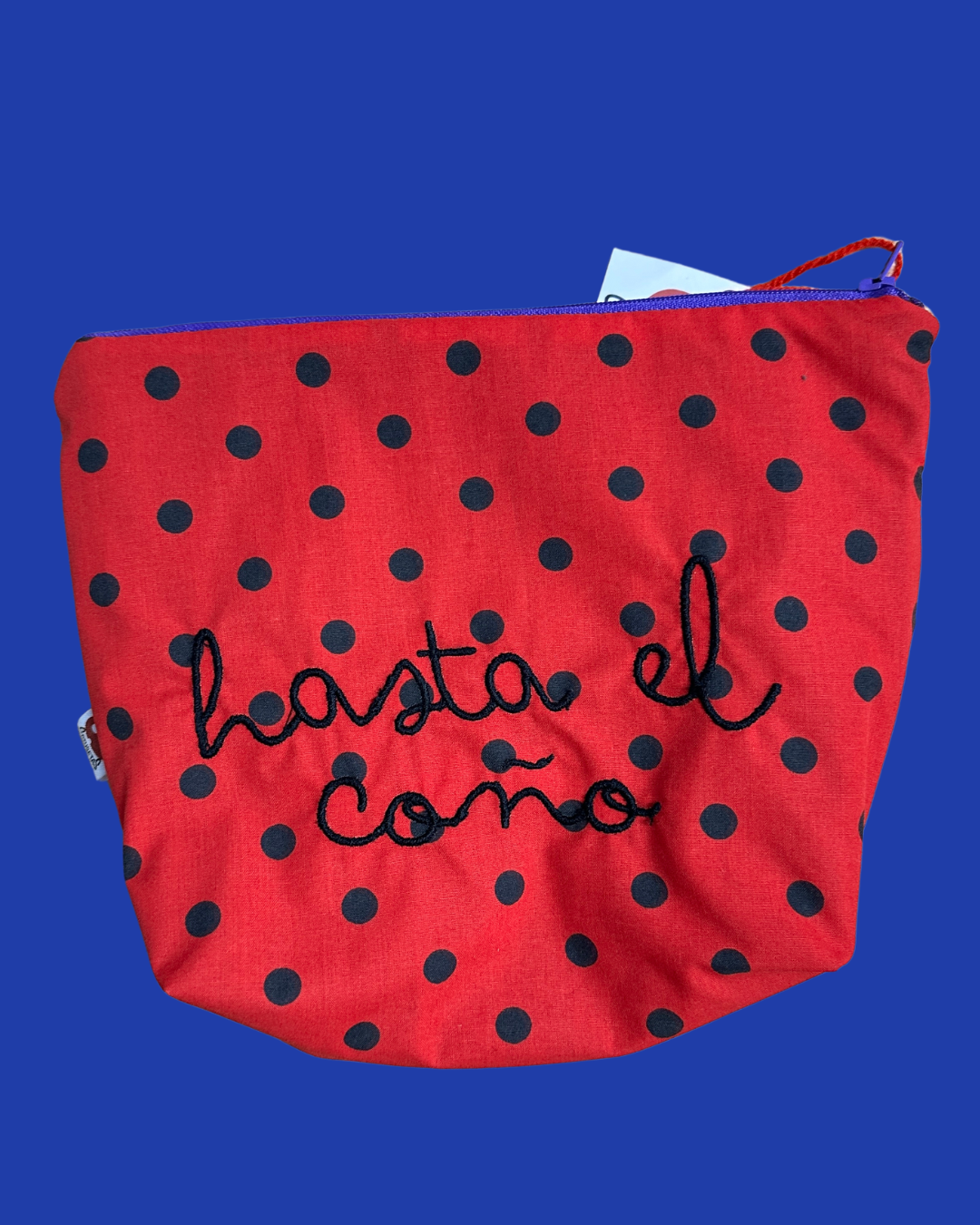 Toiletry bag Up to the pussy - Red black polka dots