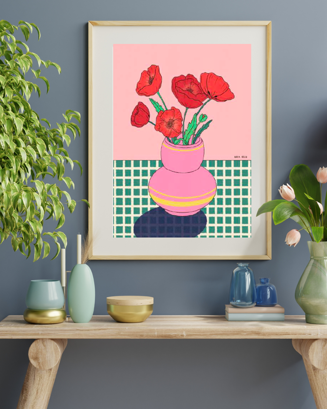 Lámina amapolas rojas