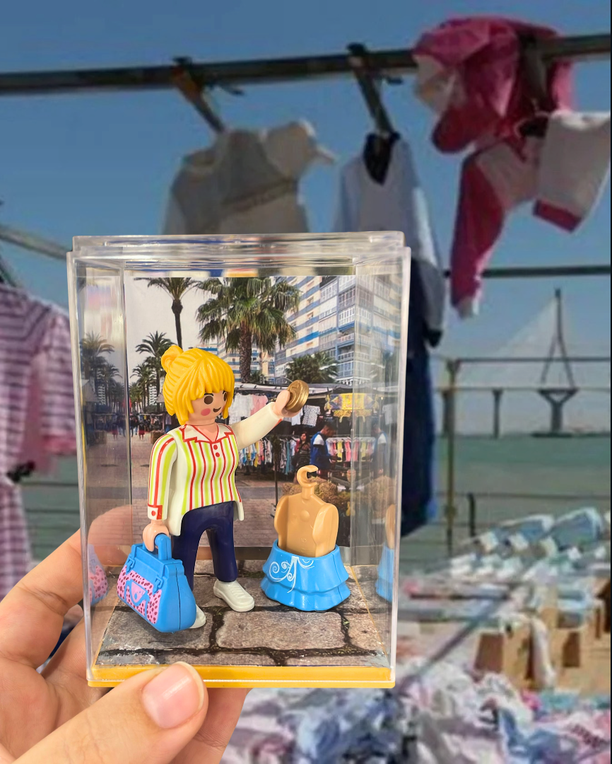 Señora en el piojito de Cádiz