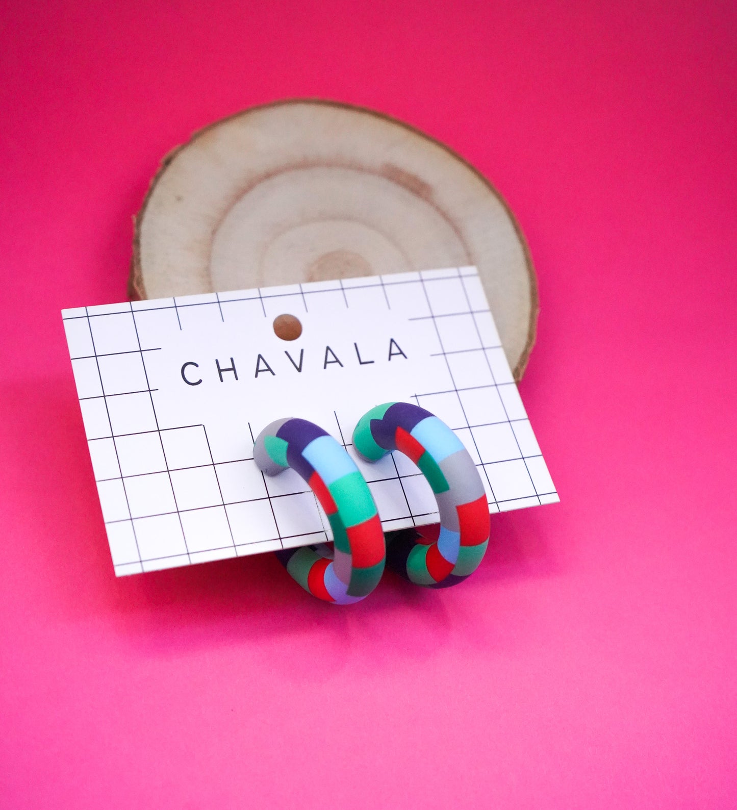 Pendientes #4 damero multicolor