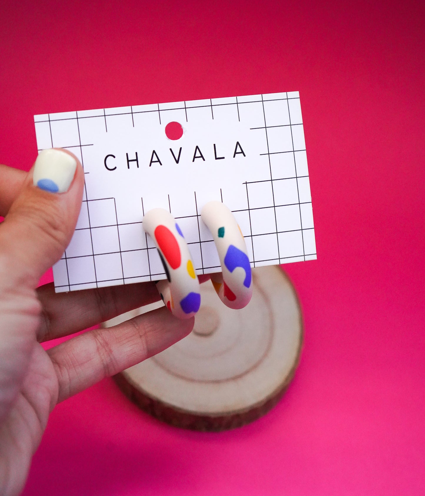 Pendiente #2 blanco y colores