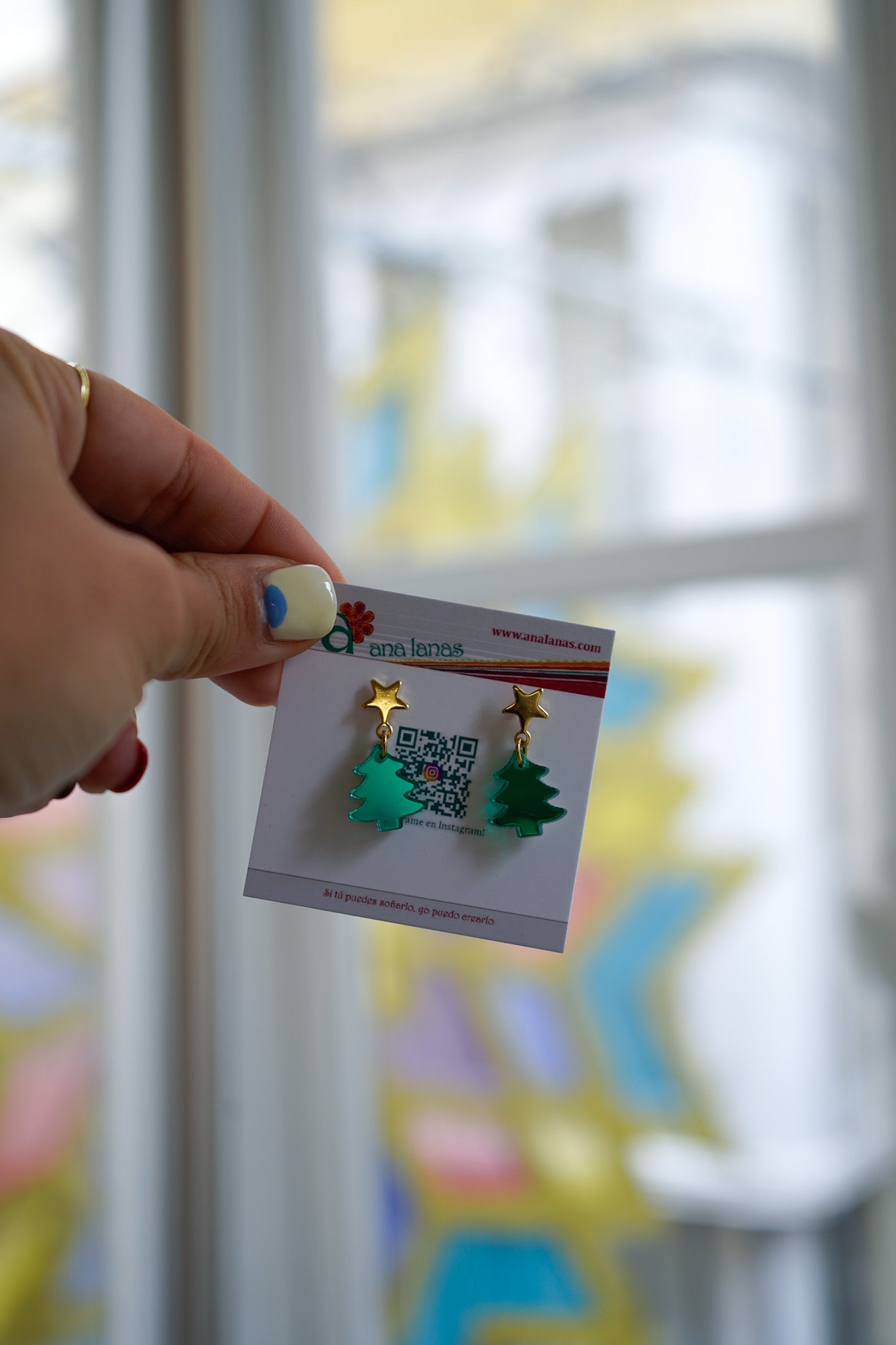 Pendientes Mini Árbol Navidad - Estrella oro