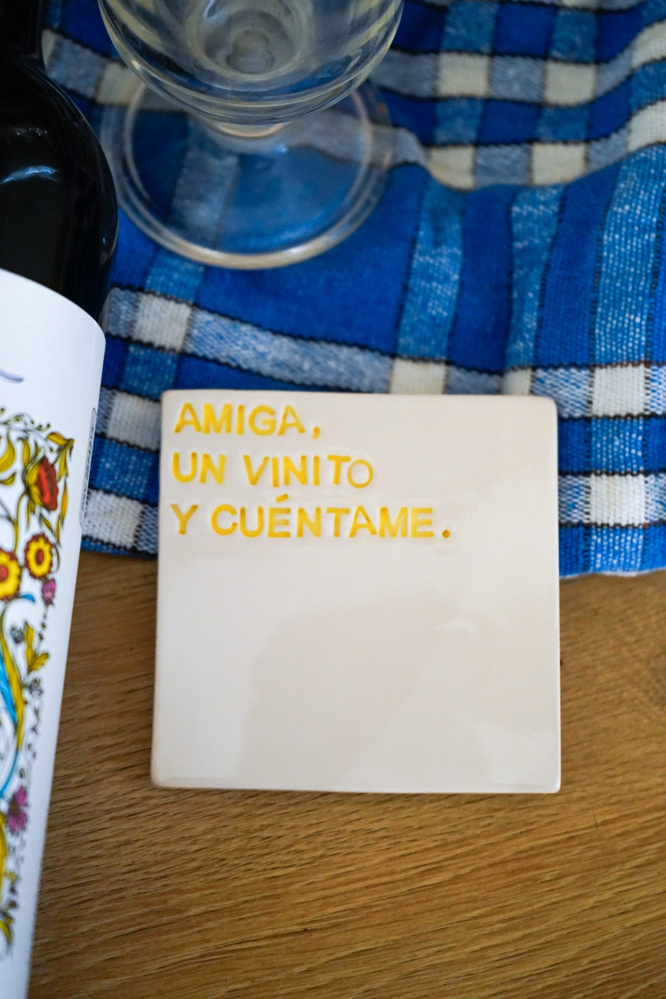 Posavasos Amiga, un vinito y cuéntame