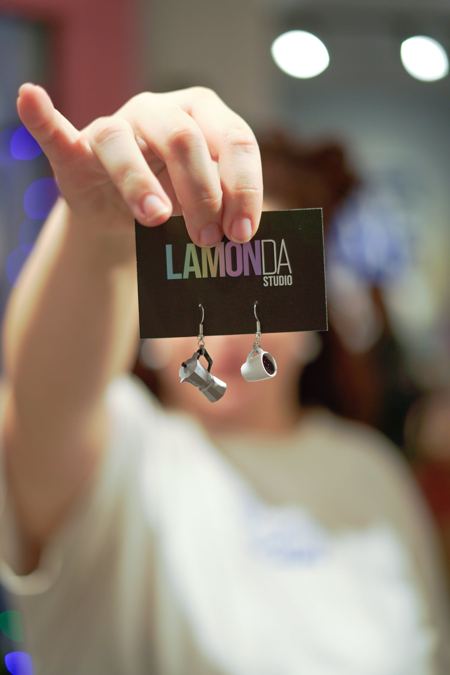 Coffee pot and cup earrings