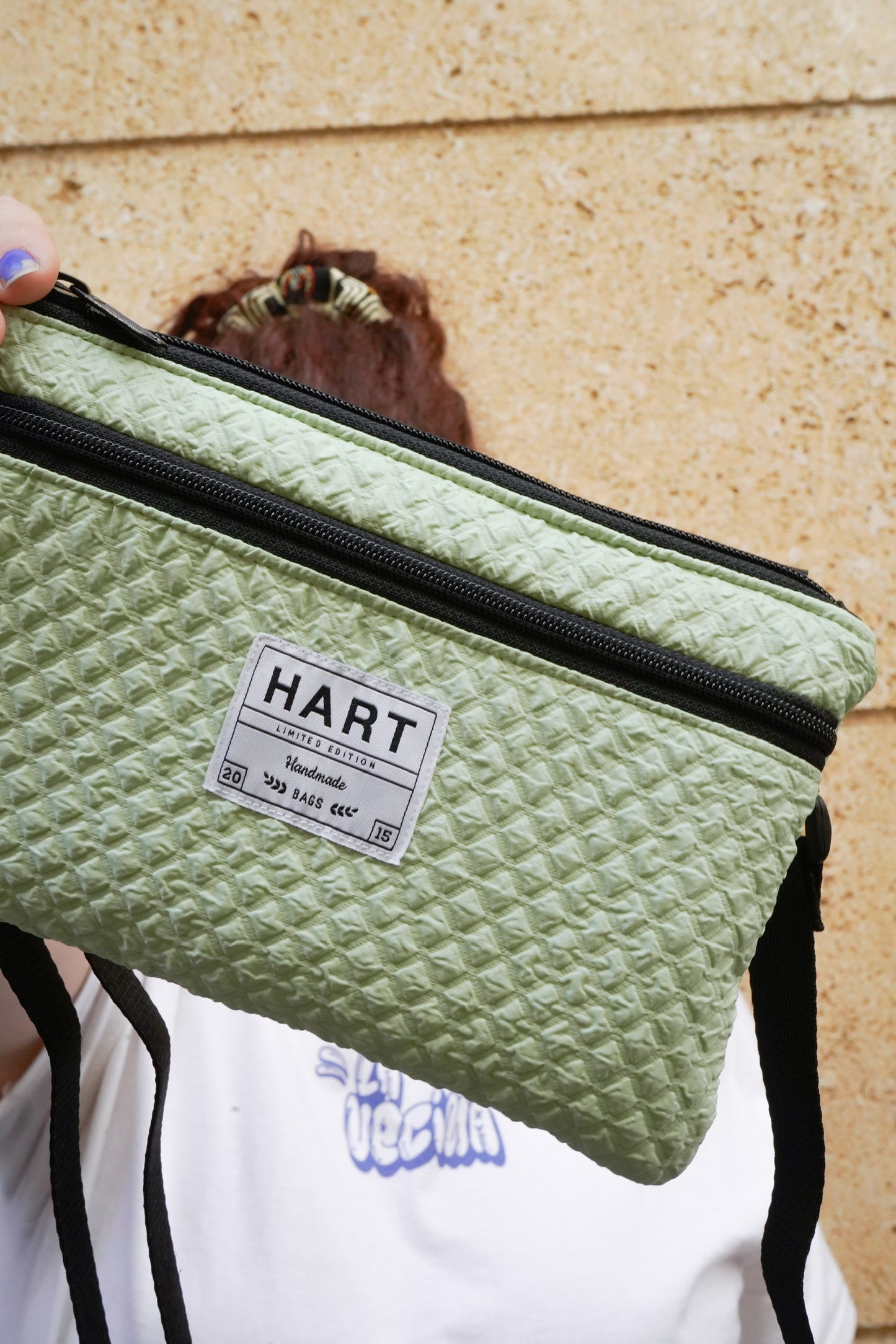 Basic Crossbody Fanny Pack - Beautiful green texture