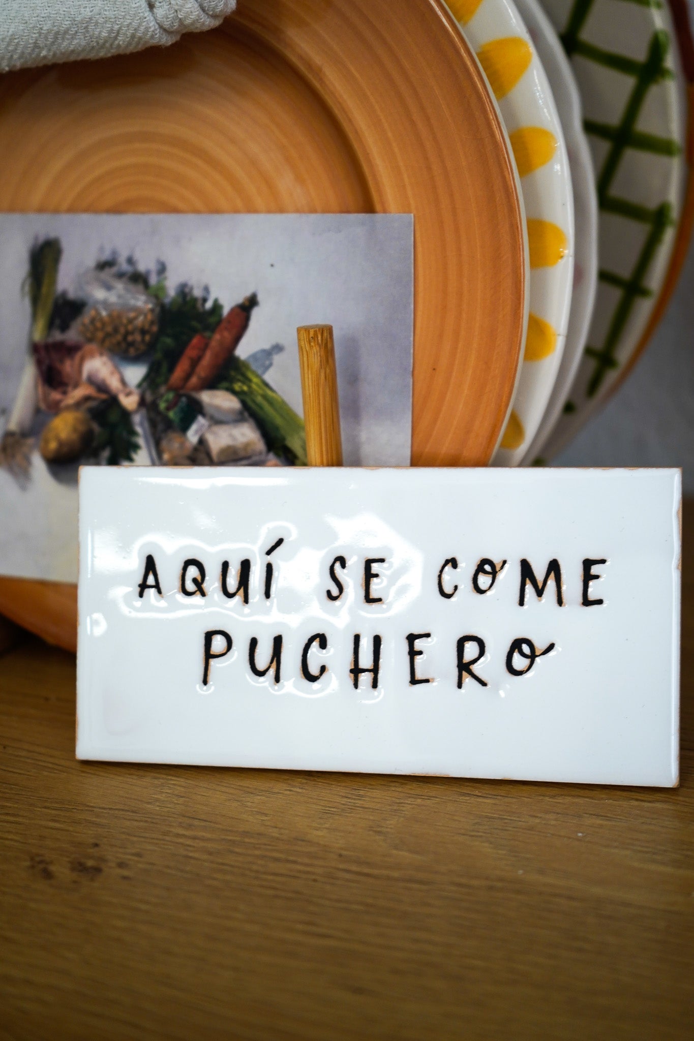 Azulejo para colgar Aquí se come puchero