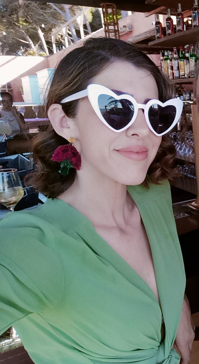 Pendientes clavel fucsia