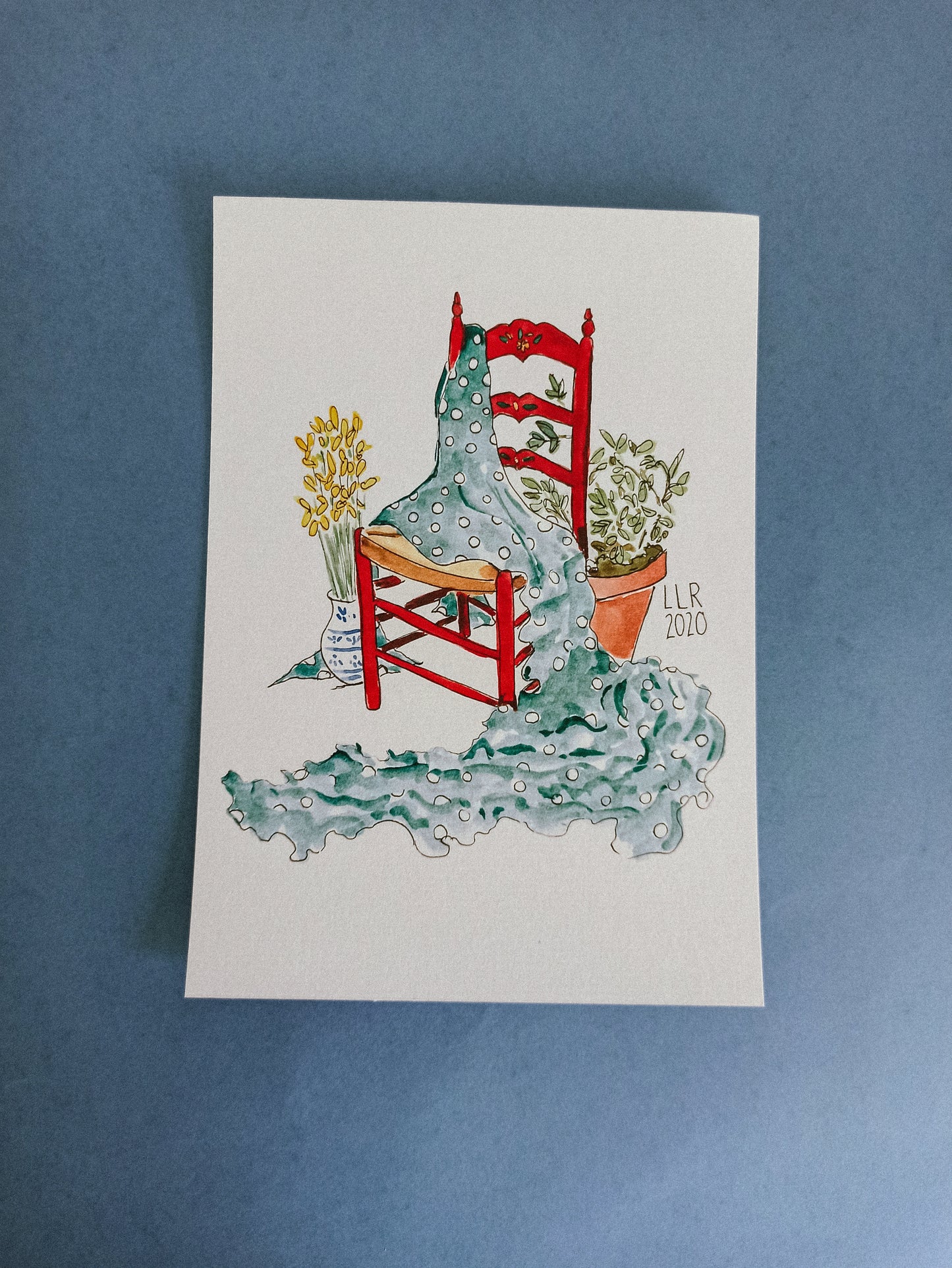 Andalusian chair with flamenco dress print