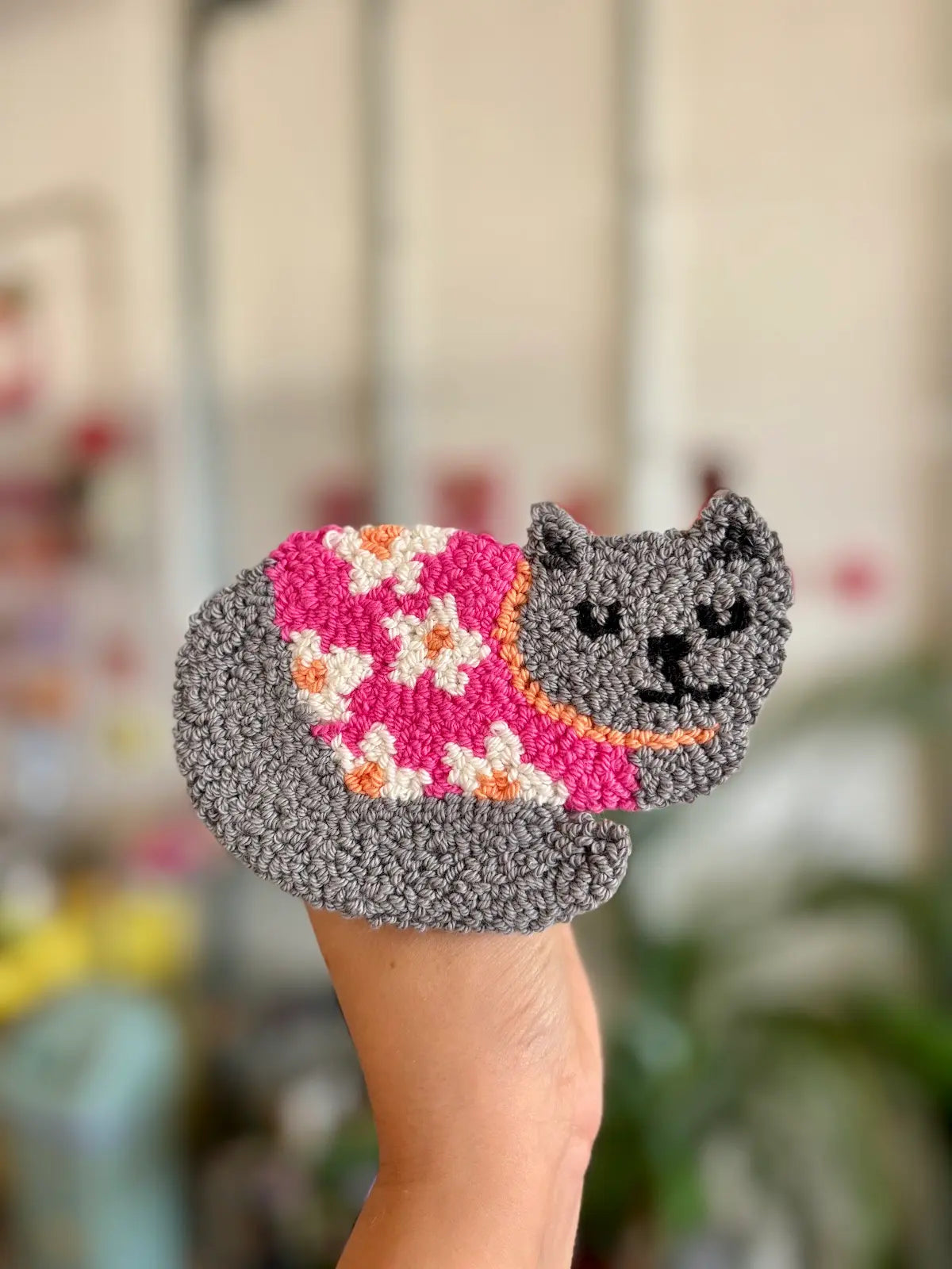 Mini alfombra de Gato (Gris)