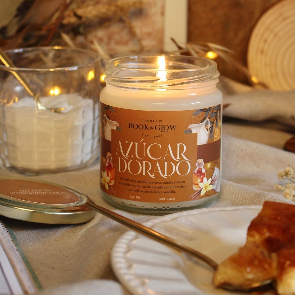 Vela artesana Azúcar dorado