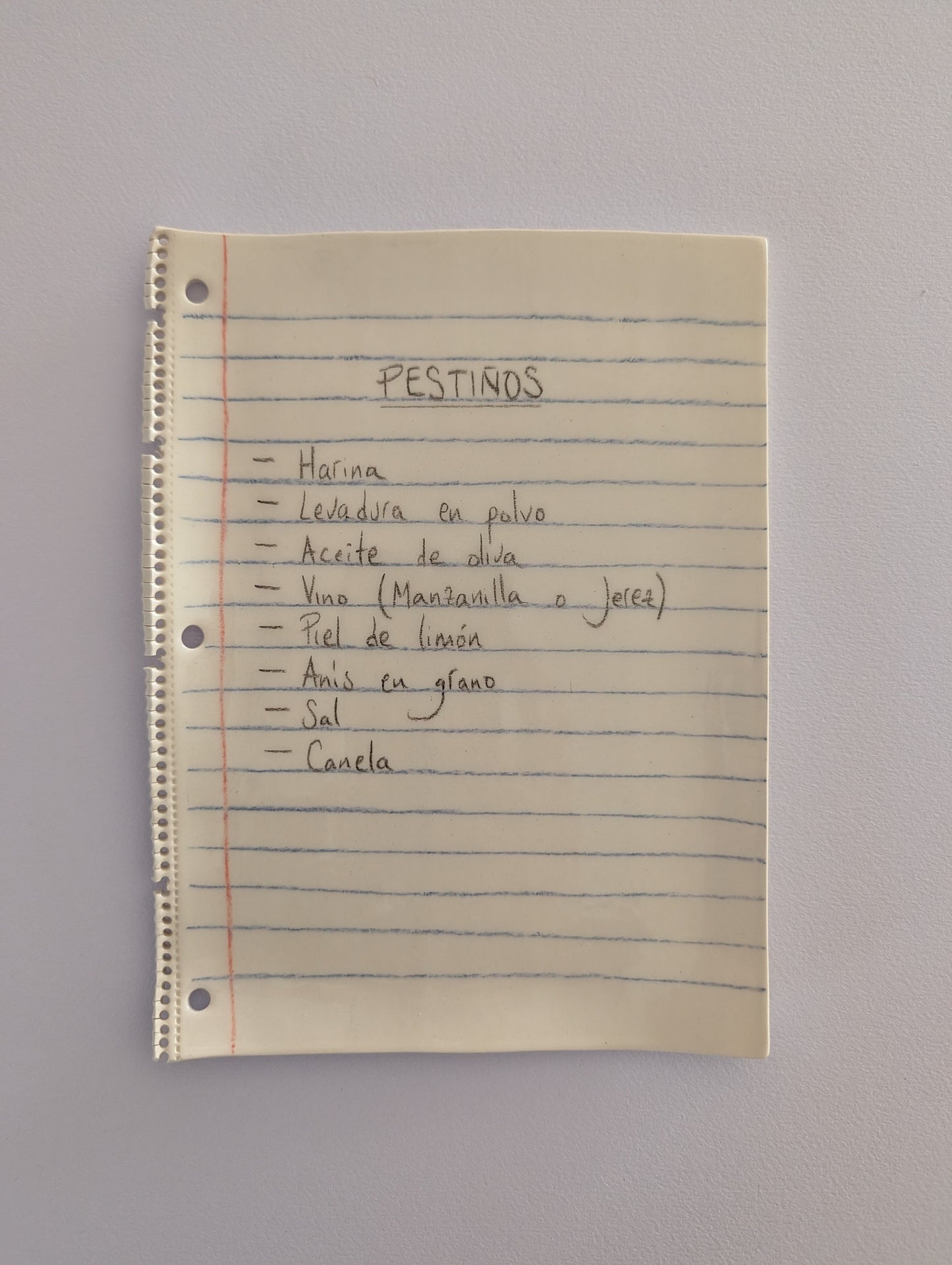 Plato cerámica Receta de pestiños