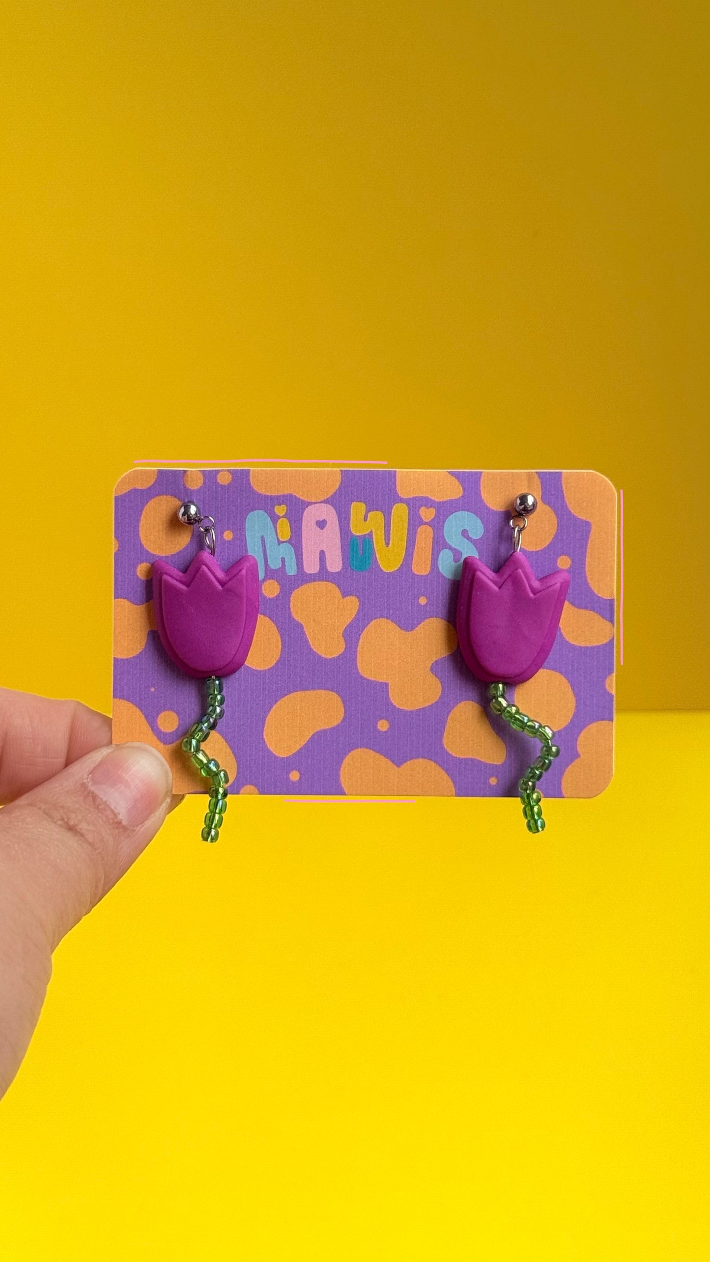 Pendientes de tulipanes colgantes