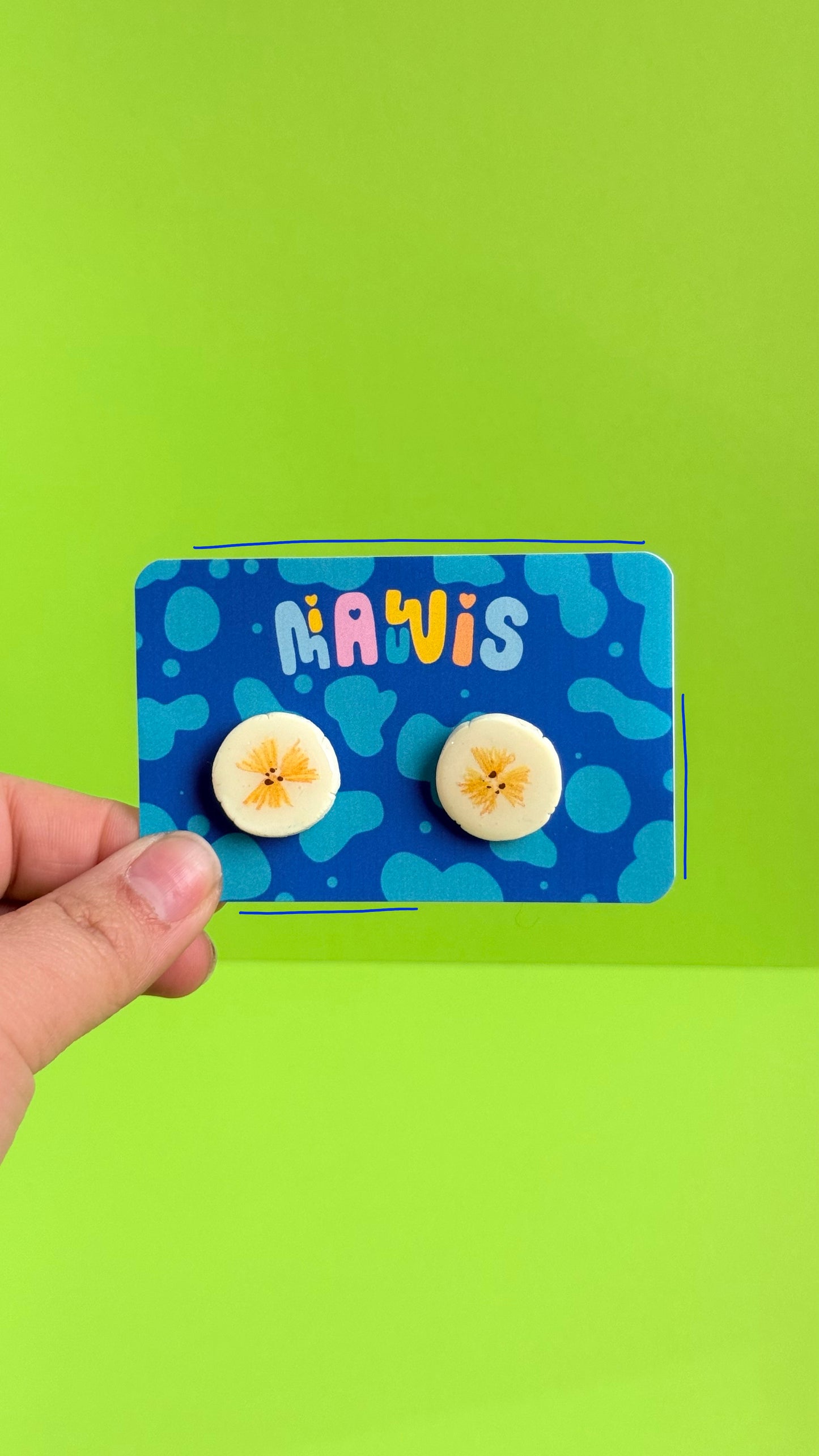 Pendientes de botón Rodaja Plátano