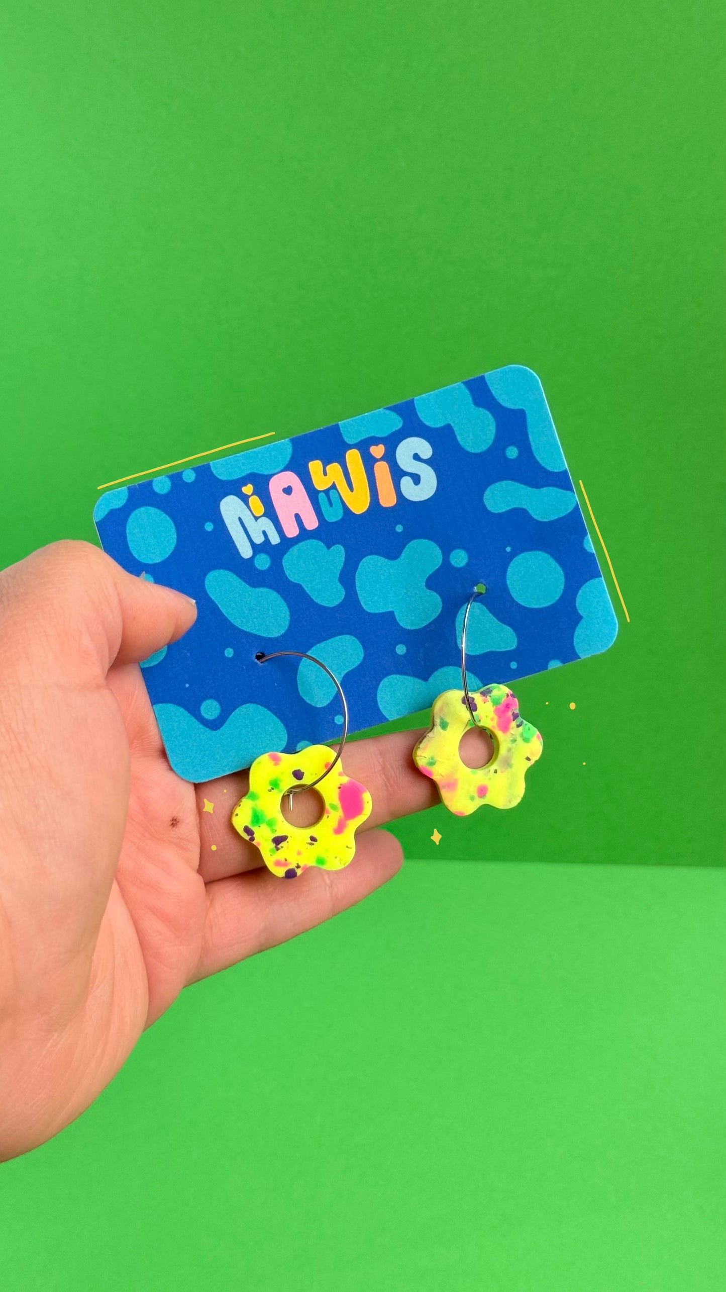 Pendientes de flores multicolor