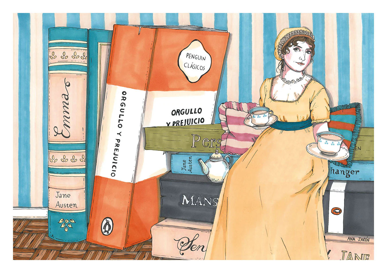 Lámina Jane Austen - Orgullo y prejuicio