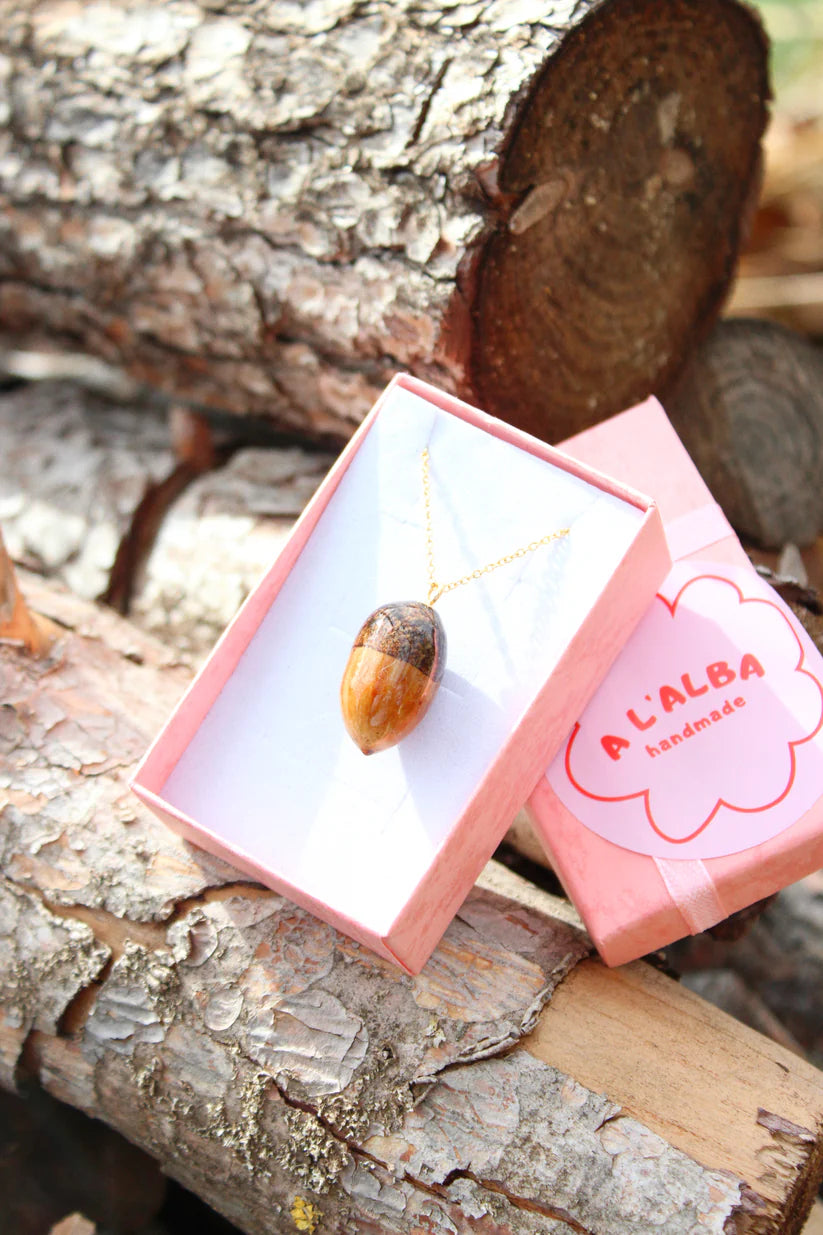 Collar Bellota real - plateado