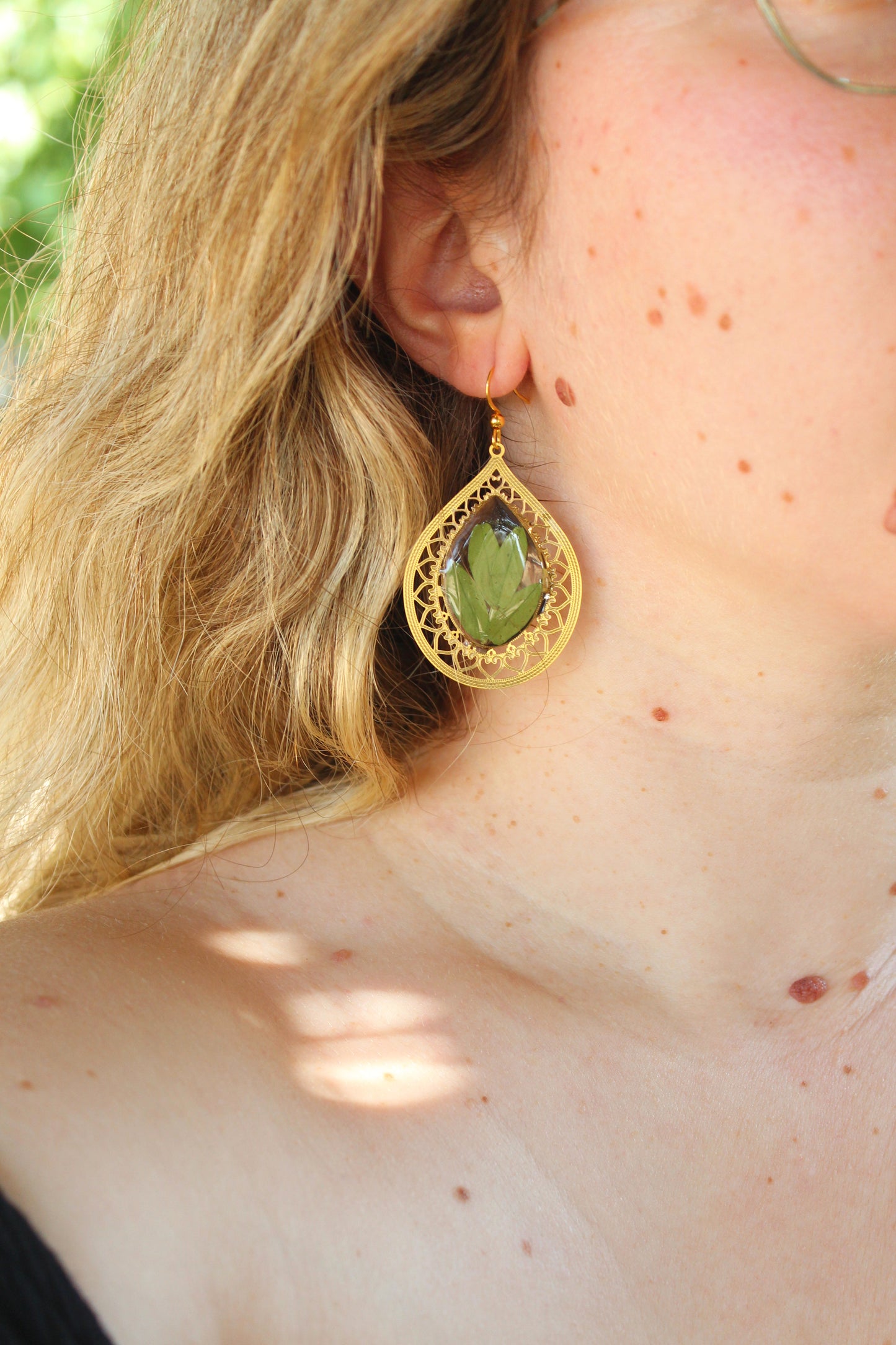 Pendientes de hojas Boho