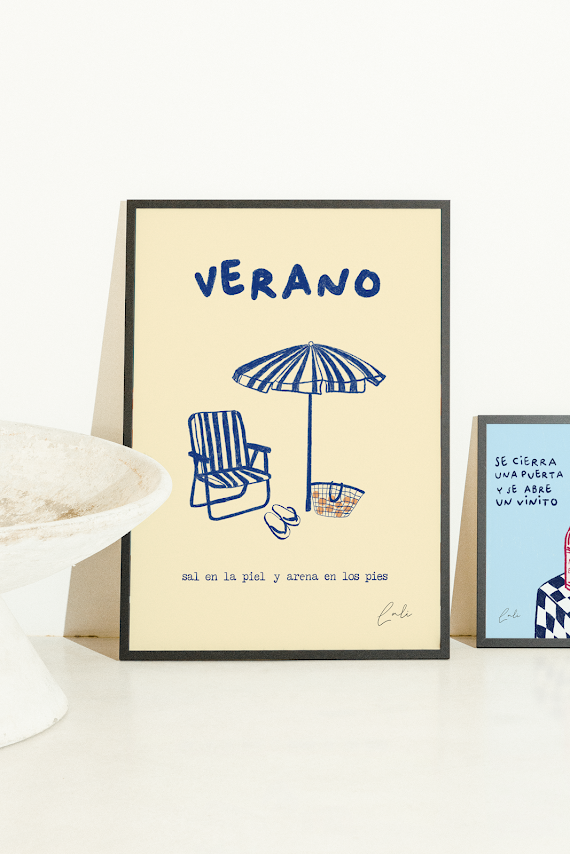 Lámina Verano: sal en la piel y arena en los pies