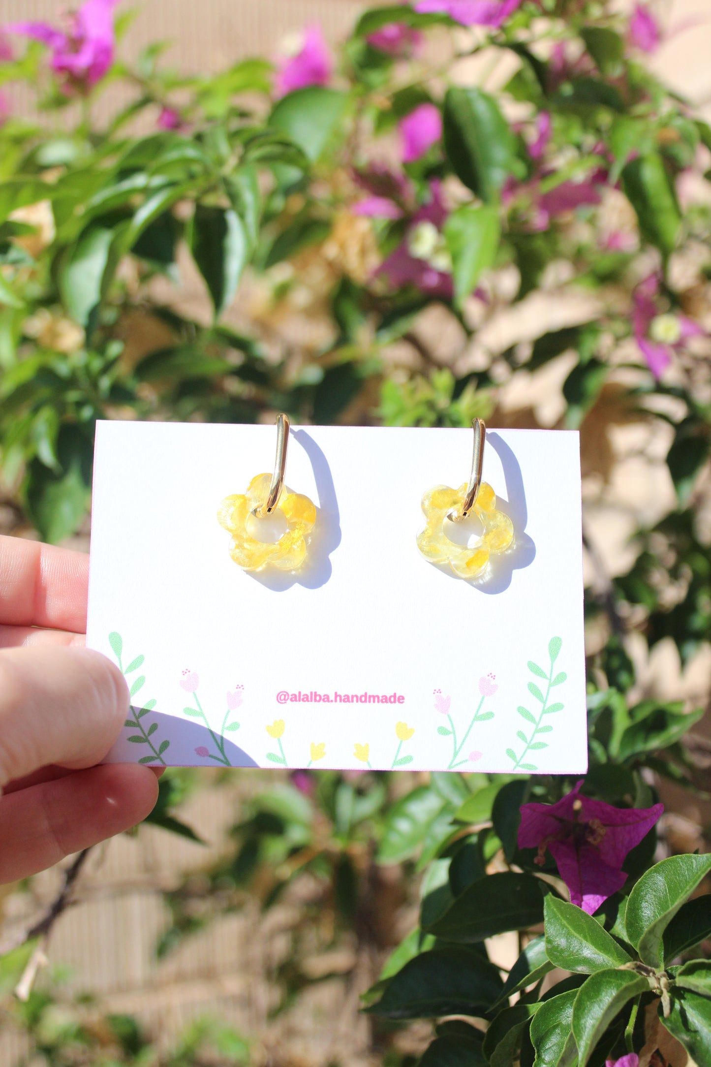 Pendientes Flor Girasol Amarillo