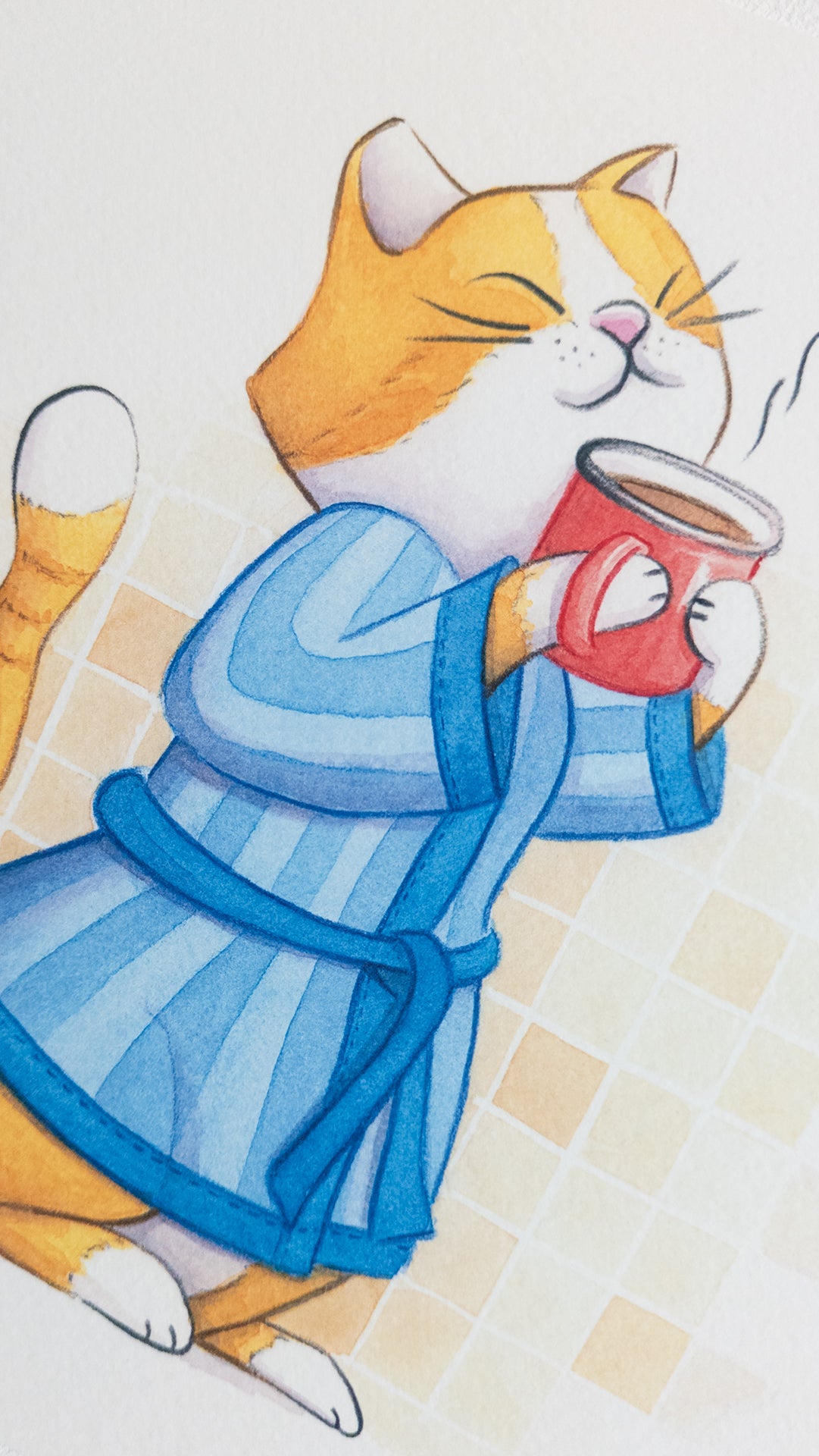 Lámina cuadrada gato cafelito