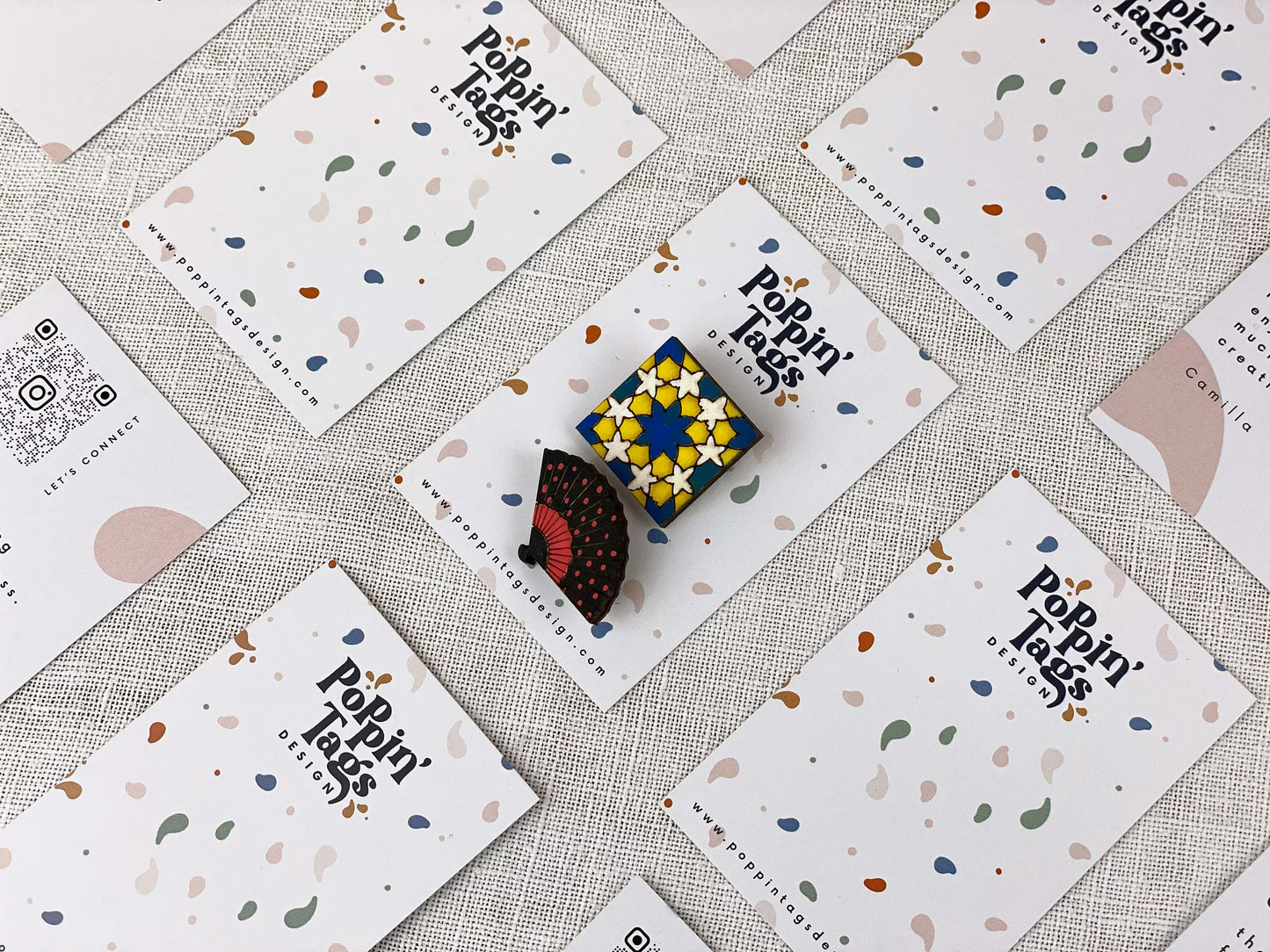 Broche Abanico + azulejo andaluz