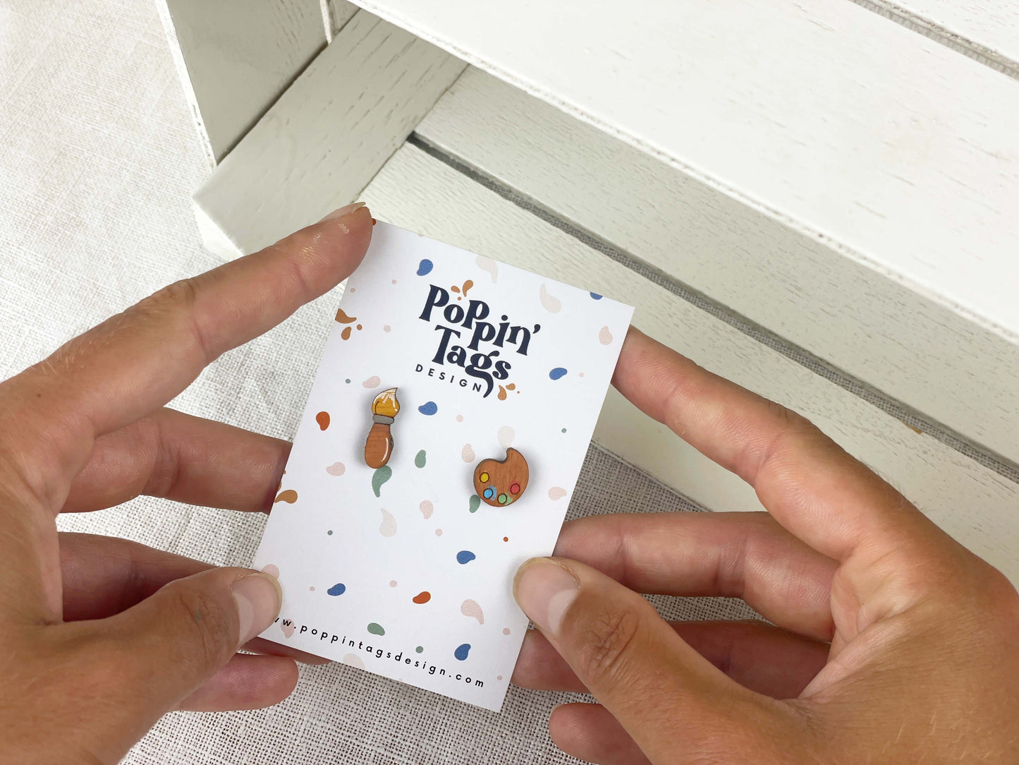 Pendientes Pincel y paleta de colores