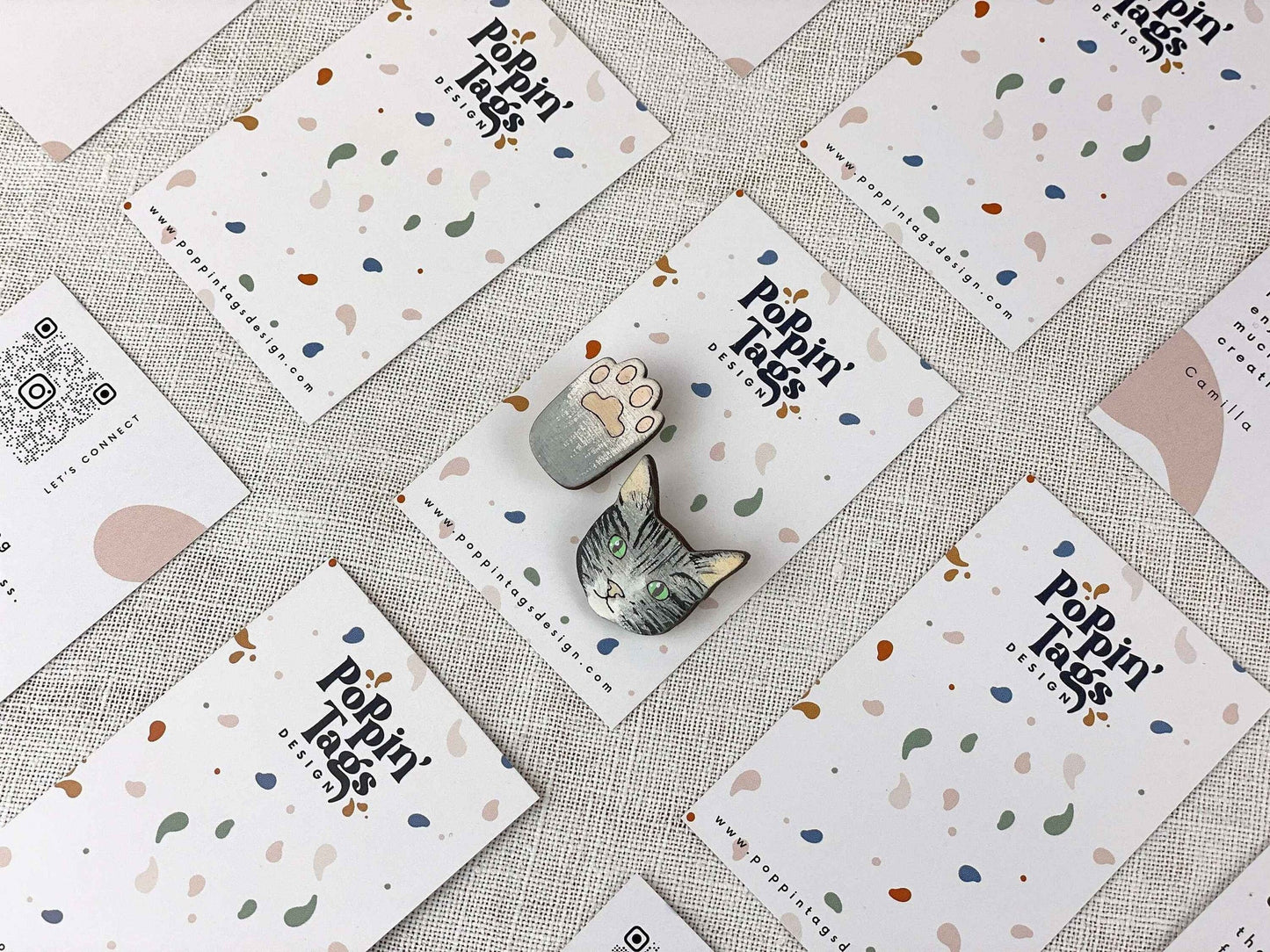 Broche doble: Gato y pata