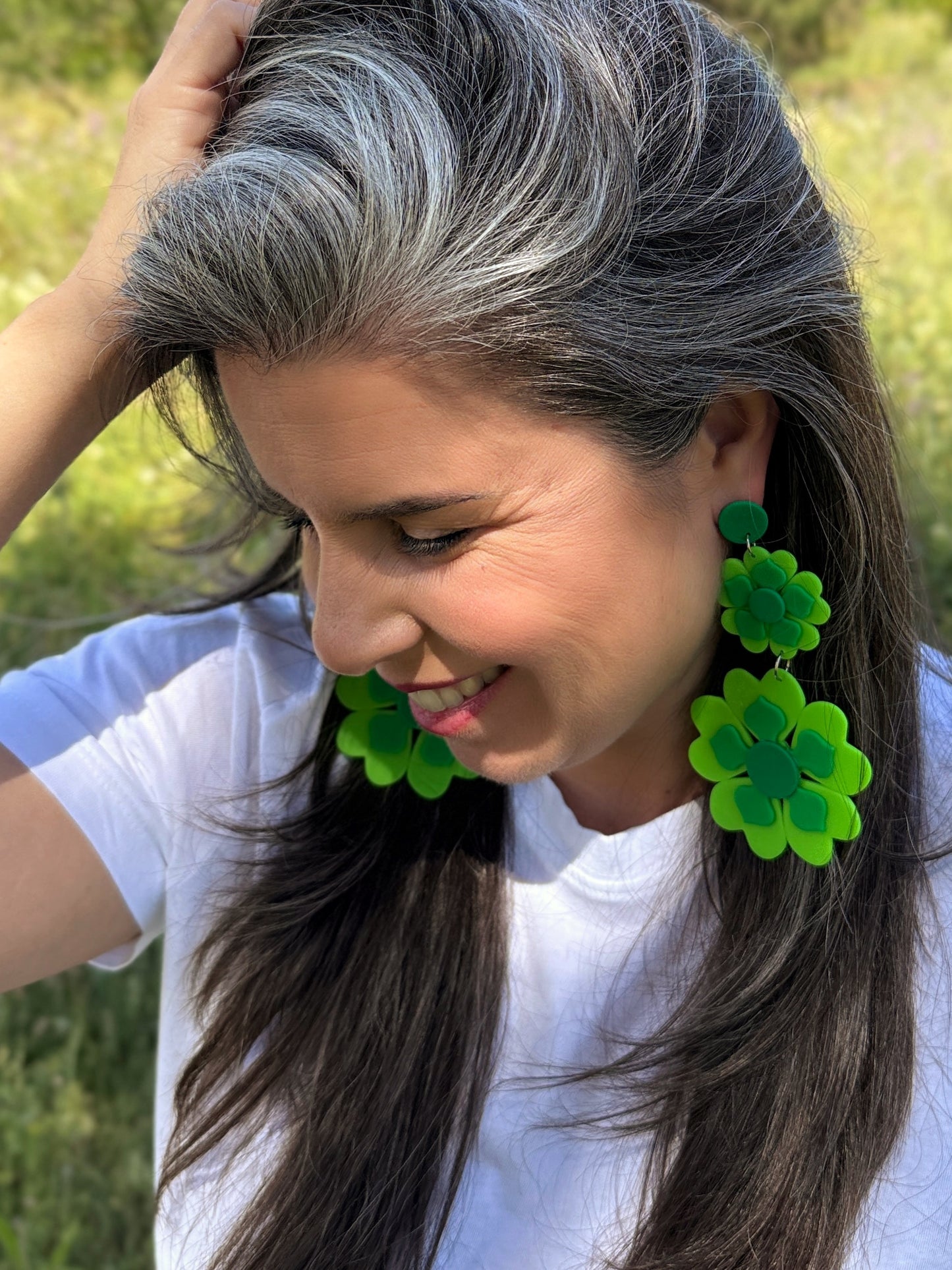 Pendiente Grovy (color verde manzana)