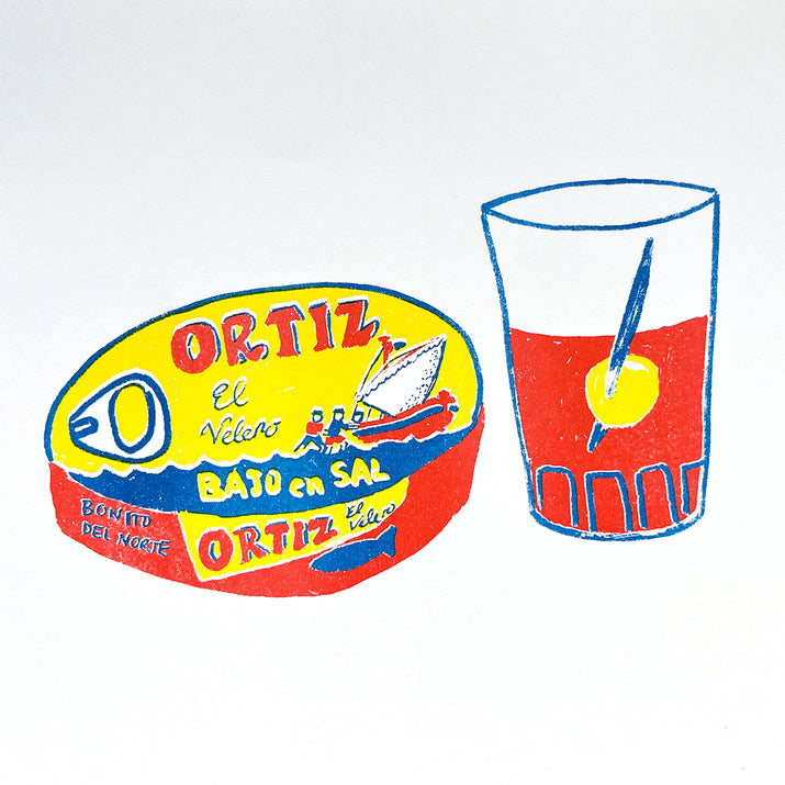 Lámina conservas Ortiz y vermut