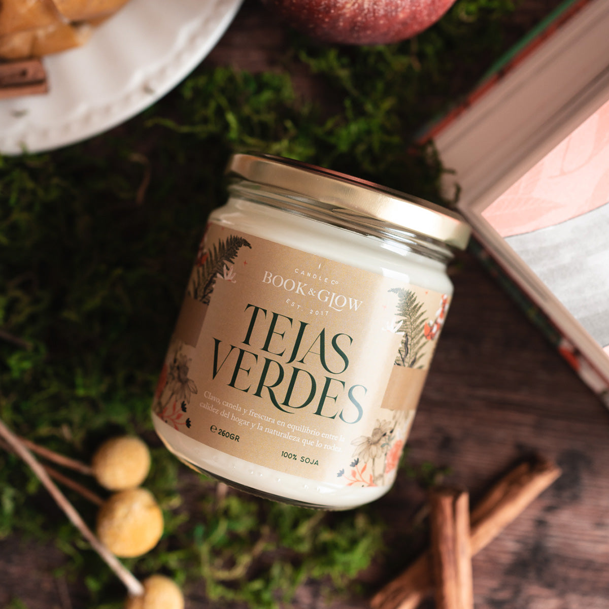 Vela artesana Tejas Verdes