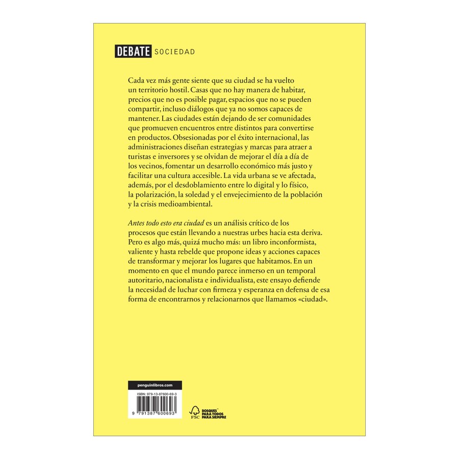 Libro Antes todo esto era ciudad