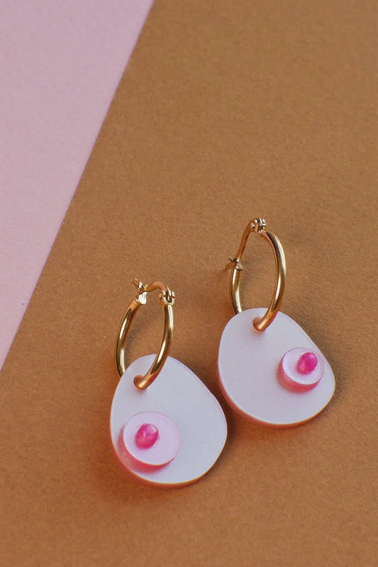 Hoop earrings Pink tits