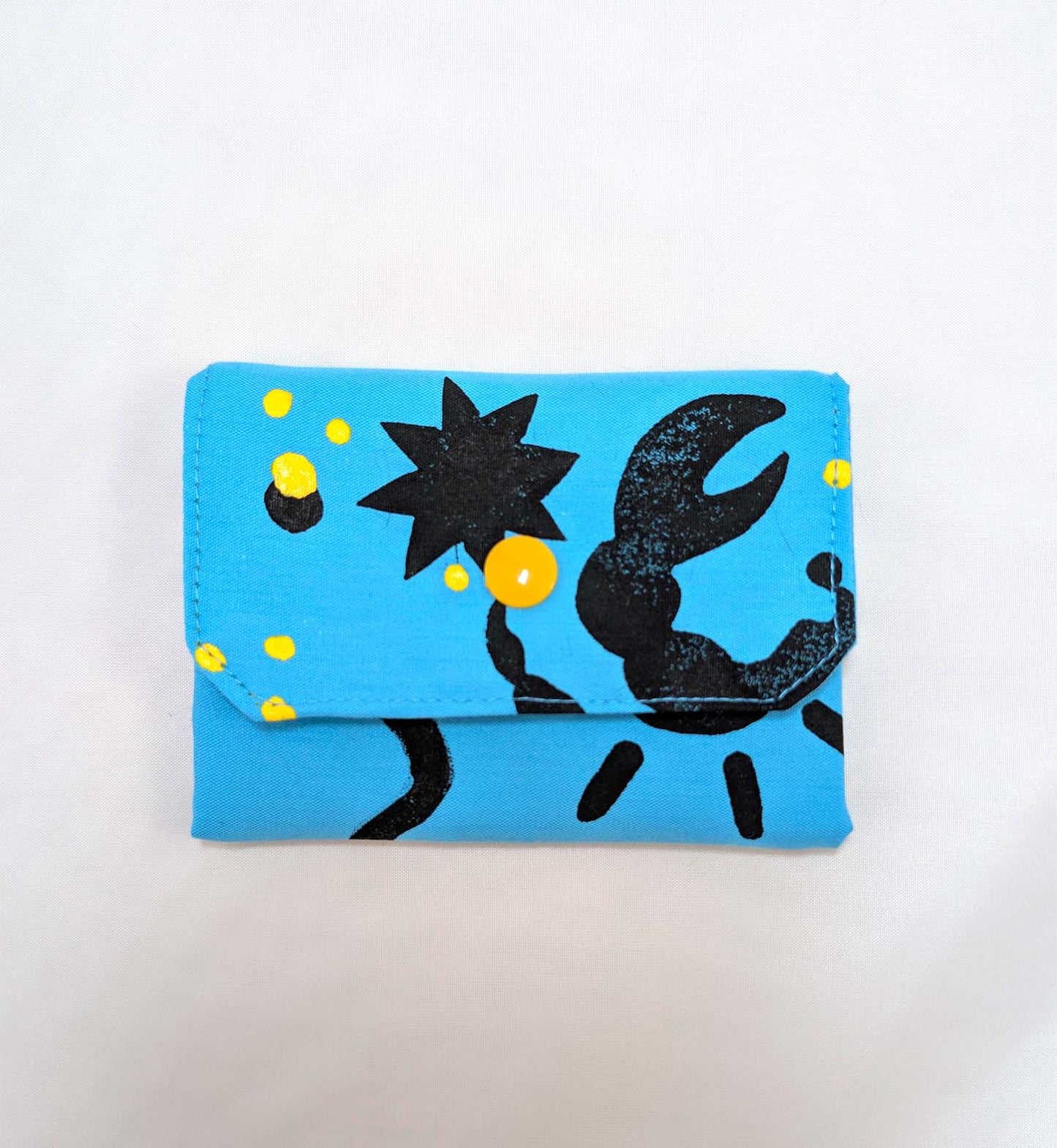 Monedero AZUL linograbado