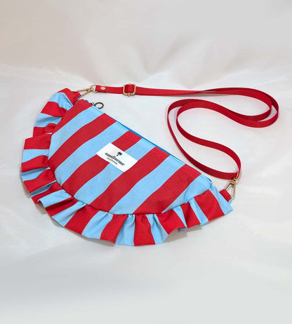 Bolsos de rayas de colores media luna