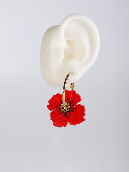 Pendientes amapola grande