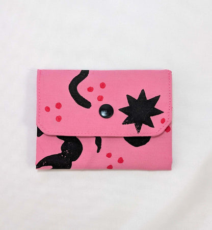 Monedero ROSA linograbado