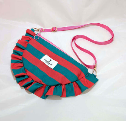 Bolsos de rayas de colores media luna