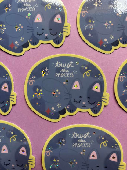 Pegatina Trust the process - Gatito
