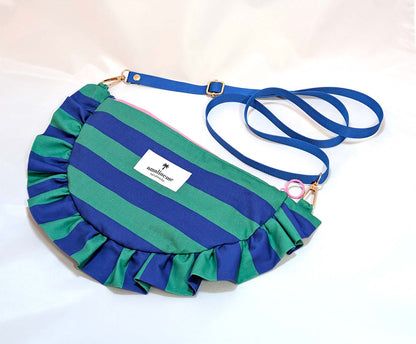 Bolsos de rayas de colores media luna