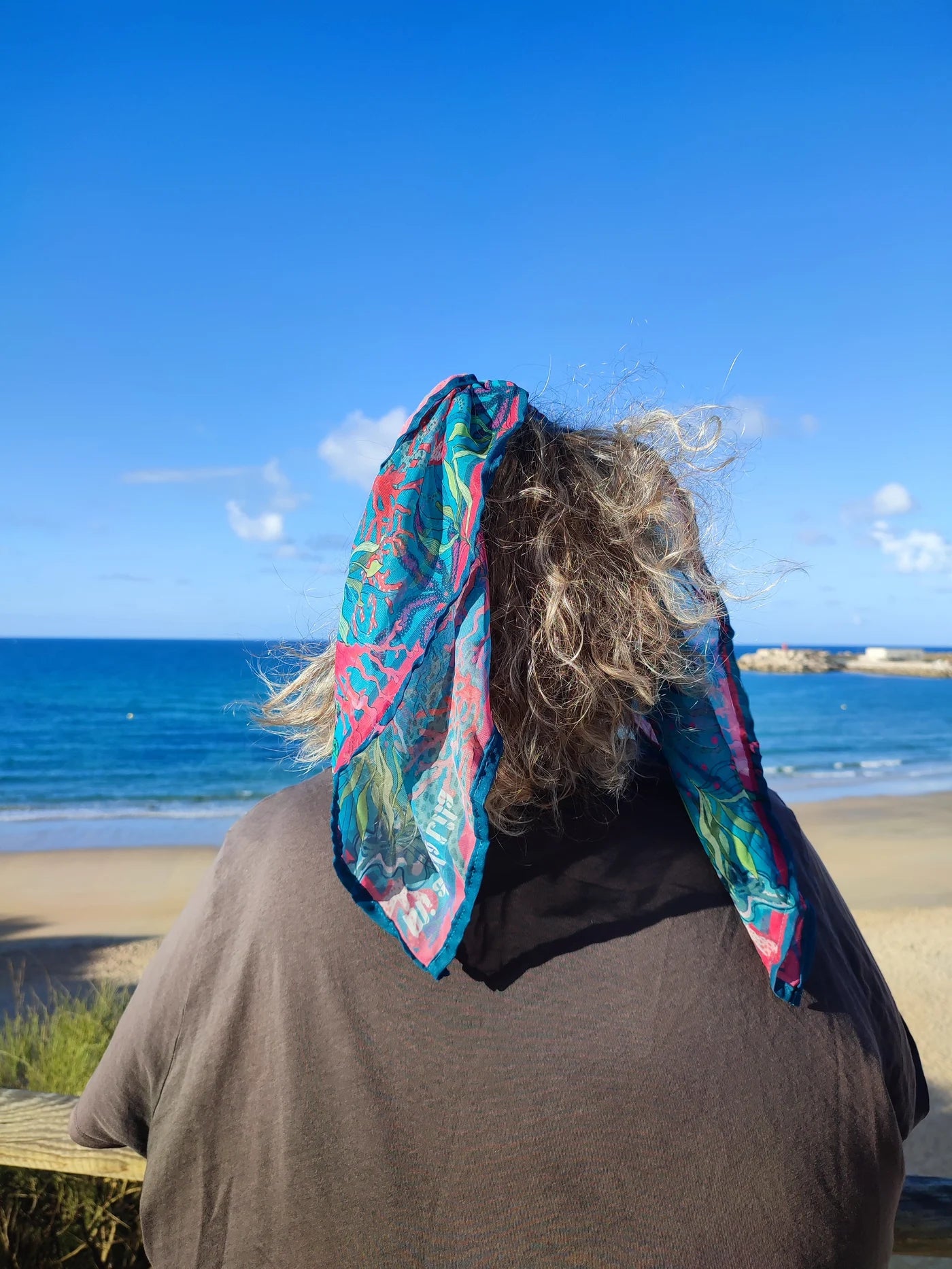 Pañuelo mediano azul mar