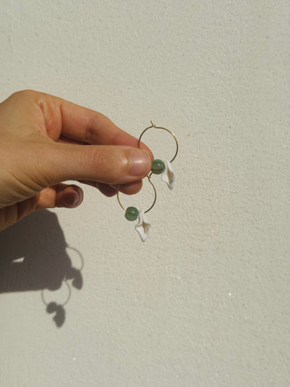 Pendientes coño cerámica y bolitas