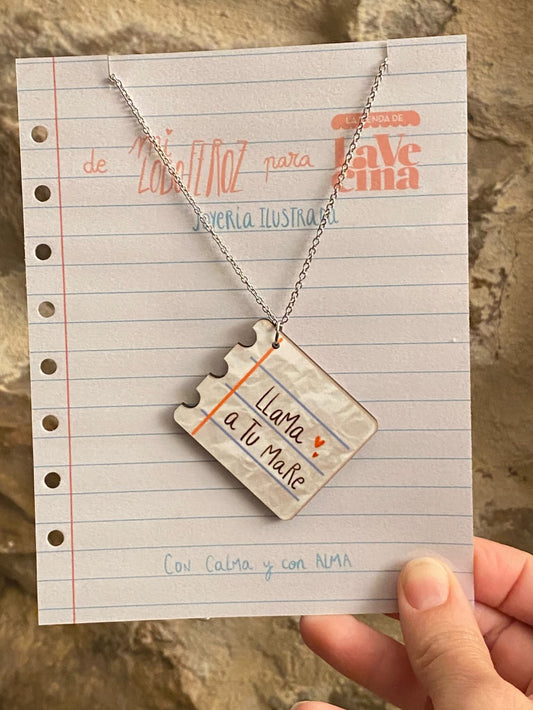 Collar  "Killa, llama a tu mare" notas