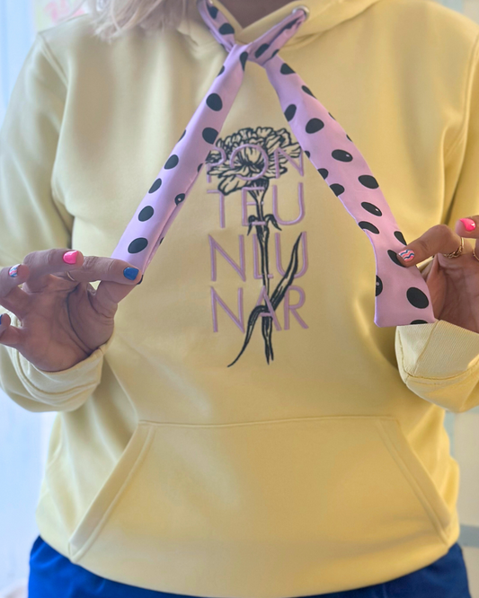 Carnation embroidered lilac bow sweatshirt