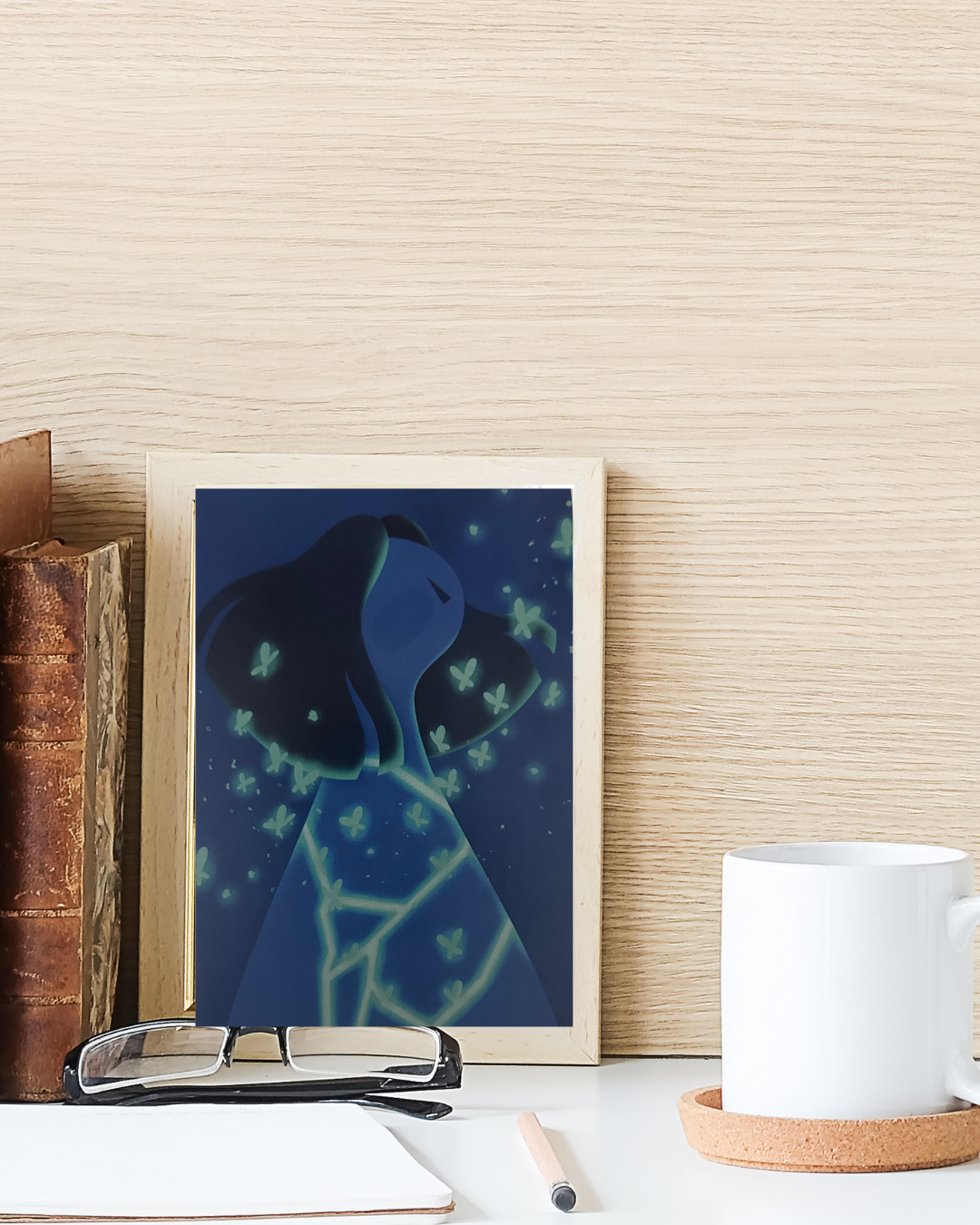 Postal Chica brotan mariposas