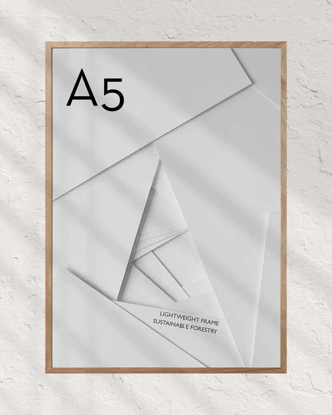 Marco A5 madera de roble y vidrio